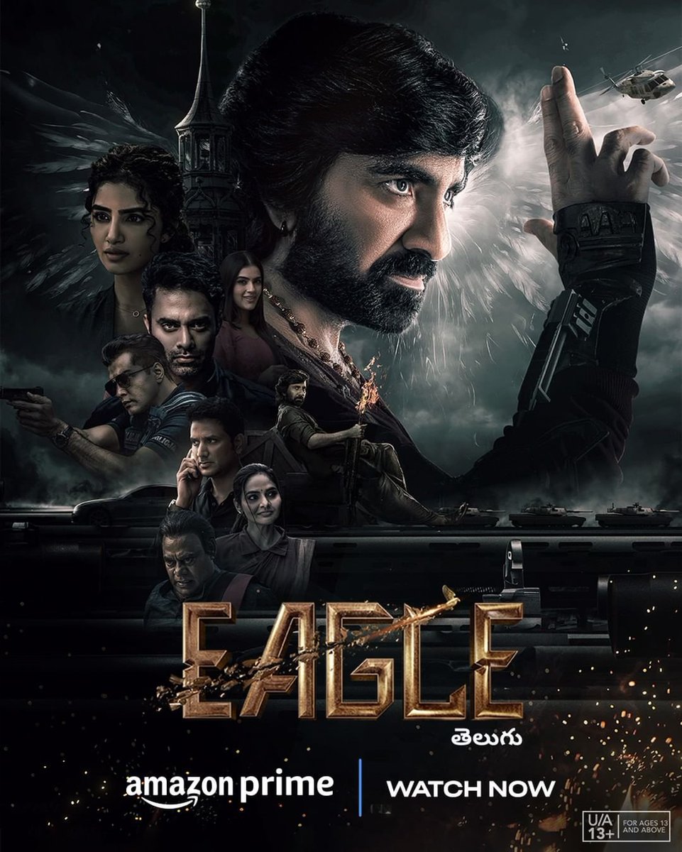 Telugu Film #Eagle Streaming Now On #PrimeVideo.
Starring: #RaviTeja, #KavyaThapar, #AnupamaParameswaran, #MadhooShah, #VinayRai, #Navdeep, #SrinivasAvasarala, #PraneethaPatnaik & More.
Directed By #KarthikGattamneni.

#EagleOnPrime #FilmUpdates #OTTFilms #OTTUpdates #AllInOneOTT