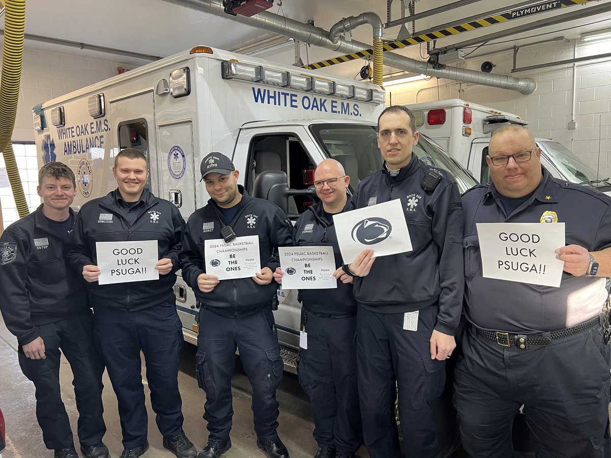 <a href="/psugaathletics/">Penn State Greater Allegheny Athletics</a> Good luck <a href="/PSUAC/">PSUAC</a> men’s basketball championships tomorrow at Bryce Jordan. We’ll be cheering you on from the ambulance base. #PSUGA #BeGreater #BeTheOnes