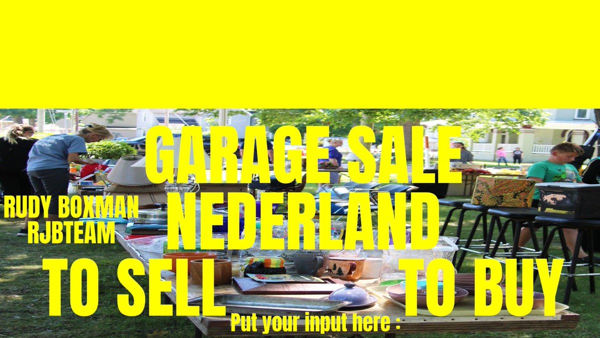 rjbteam2's tweet photo. VERKOOP JE SPULLEN GARAGE SALE >> TO SELL TO BUY If you want to sell something like your stuff on a garage sale here the place to put it. Only stuff that you don't use anylonger ! Rudy Boxman. #garagesale #sellbuy #sell #buy #WorldNews #RudyBoxman #rjbteam #garage #sale https://t.co/NjEm55vPpO