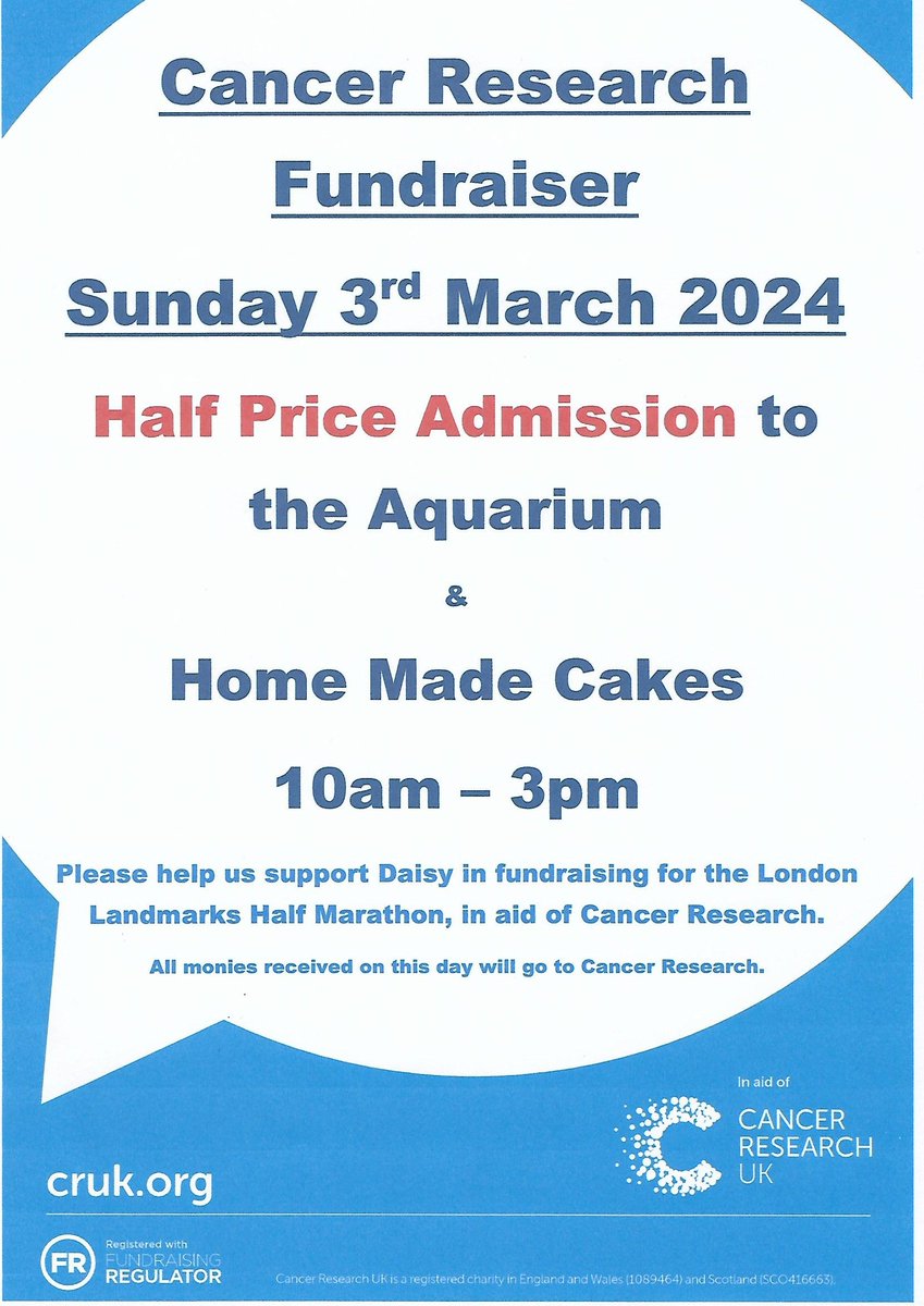 HALF PRICE Entry this Sunday in aid of Cancer Research UK