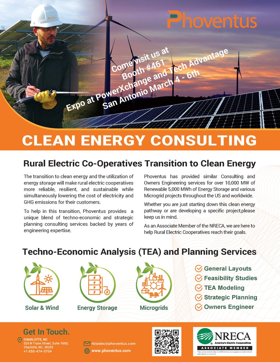 Phoventus's tweet image. For those attending, see you NEXT week! #TechAdvantage24 #Microgrids #Engineering #Rural #CleanEnergy #BESS #Solar #EnergyStorage #Consulting #RenewableEnergy #SanAntonio #Texas