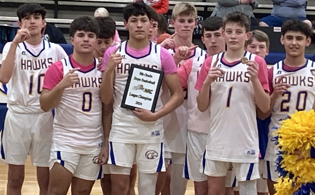 Sagehemmert's tweet image. These guys still give me heartburn about every game, like they’ve been doing since 5th grade. But they found a way to win some close games and finished 16-0 WAC champs. Proud of them. Big thank you to Coach Algrim and staff. @HGMSHawks @BUFFSAthletics