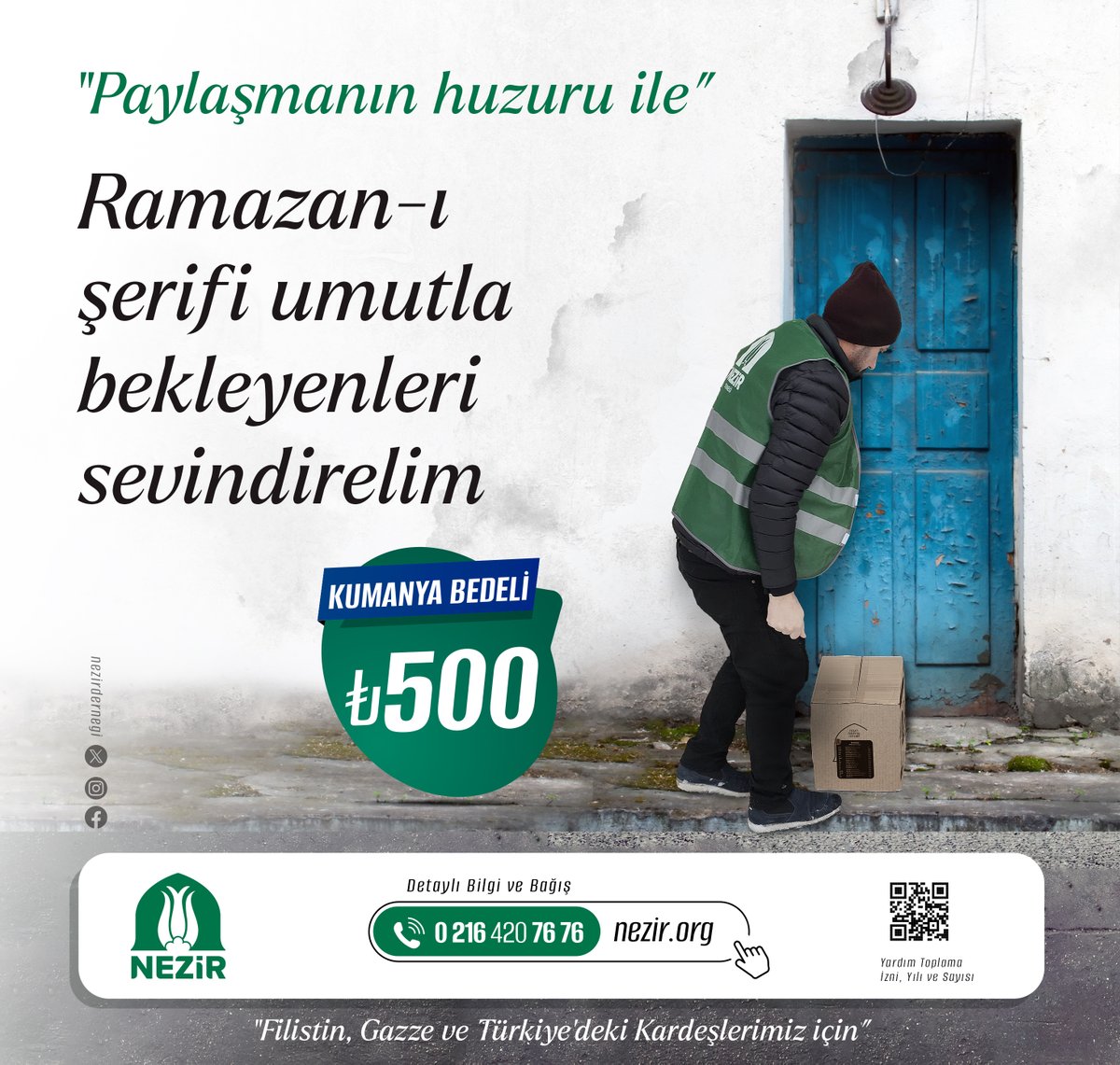 NezirDernegi's tweet image. 🌙 Ramazan-ı şerifi umutla bekleyenleri sevindirelim!

Bağışlarınızla destek olmak için 👇

 🌐 nezir.org/bagis/kumanya

☎ 0 216 420 76 76

#Yardımlaşma