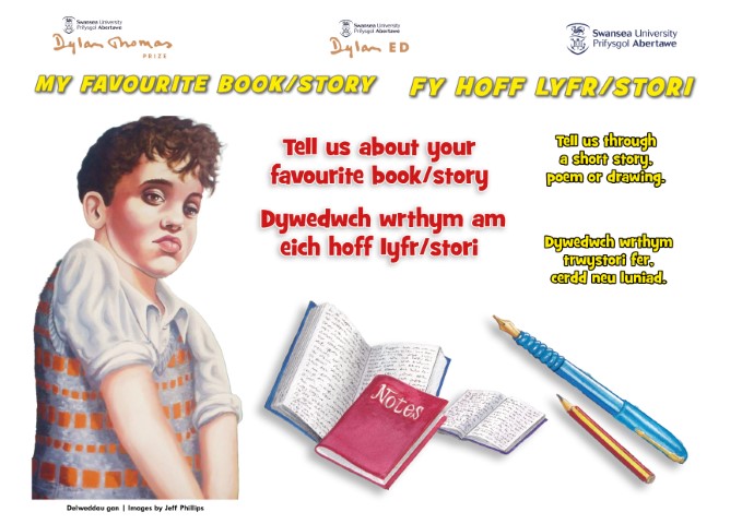 dylanthomprize's tweet photo. To celebrate @DyddDylanDay #DylanDay #DylanED is looking for Welsh 🏴󠁧󠁢󠁷󠁬󠁳󠁿 school children aged 8-11 to write about ✍️, or illustrate 🖍️their favourite book / story.

Full details and entry form 👉 https://t.co/19rK9pjGZn https://t.co/OrEOe1KsQ1