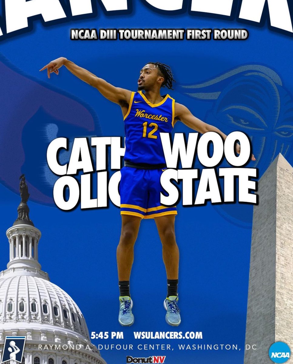 Worcester State Men’s Basketball (@worcestermbb) on Twitter photo 𝑮𝒂𝒎𝒆𝒅𝒂𝒚 • 𝑹𝒐𝒖𝒏𝒅 𝑶𝒏𝒆
🆚 Catholic University 
🕔 5:45 PM ET
📺 wsulancers.com/sports/mbkb/20…
📊 landmarknetwork.tv/catholic/
#ShieldsUp⚔️ | #D3Hoops 𝑮𝒂𝒎𝒆𝒅𝒂𝒚 • 𝑹𝒐𝒖𝒏𝒅 𝑶𝒏𝒆
🆚 Catholic University 
🕔 5:45 PM ET
📺 wsulancers.com/sports/mbkb/20…
📊 landmarknetwork.tv/catholic/
#ShieldsUp⚔️ | #D3Hoops