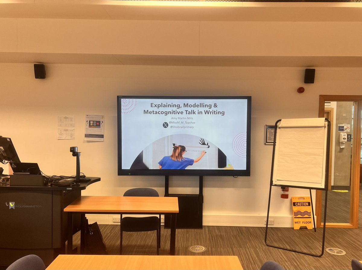 A brilliant day lecturing at @wlv_uni on metacognitive talk and effective modelling to support writing. So lovely to have @MrsFrend4 there as well! @wlv_education