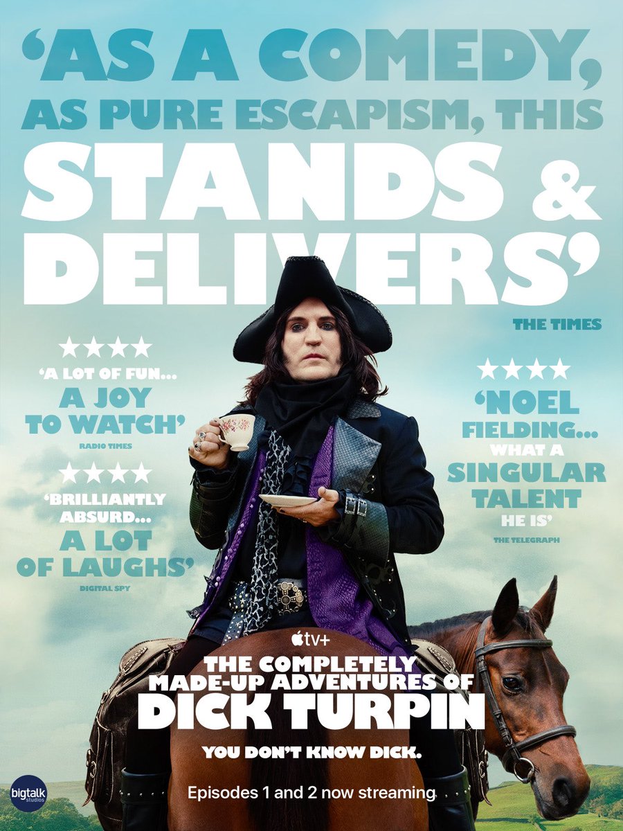 Today is the day. Episodes 1 and 2 of The Completely Made-Up Adventures of Dick Turpin are out today on @AppleTV @bigtalk