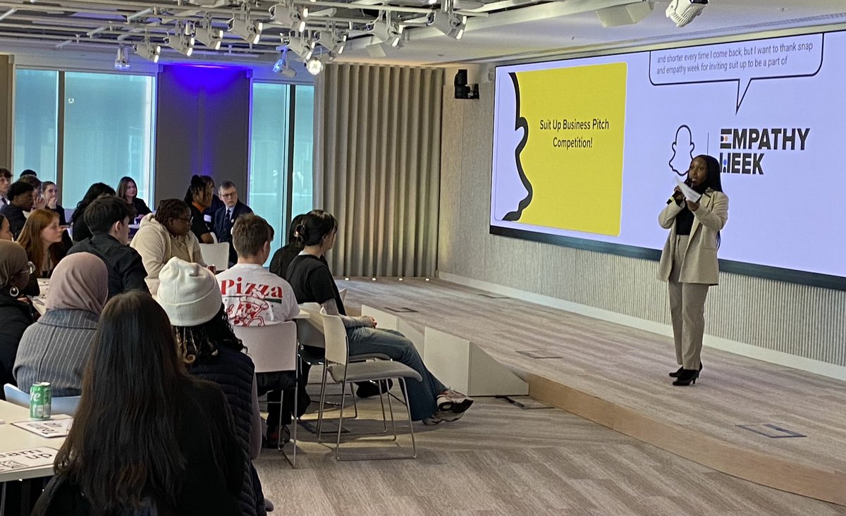 <a href="/Snapchat/">Snapchat</a> <a href="/EdKirwan/">Ed Kirwan</a> Our students have become @snapchat CEO’s for the afternoon! 💼 🔥

<a href="/volunteerSuitUp/">SuitUp</a> have tasked students to design a new Snap feature that helps users to foster the skill of empathy. 

A money-can’t-buy prize will be awarded to the best pitch! 🤩

#EmpathyWeek #empathygeneration