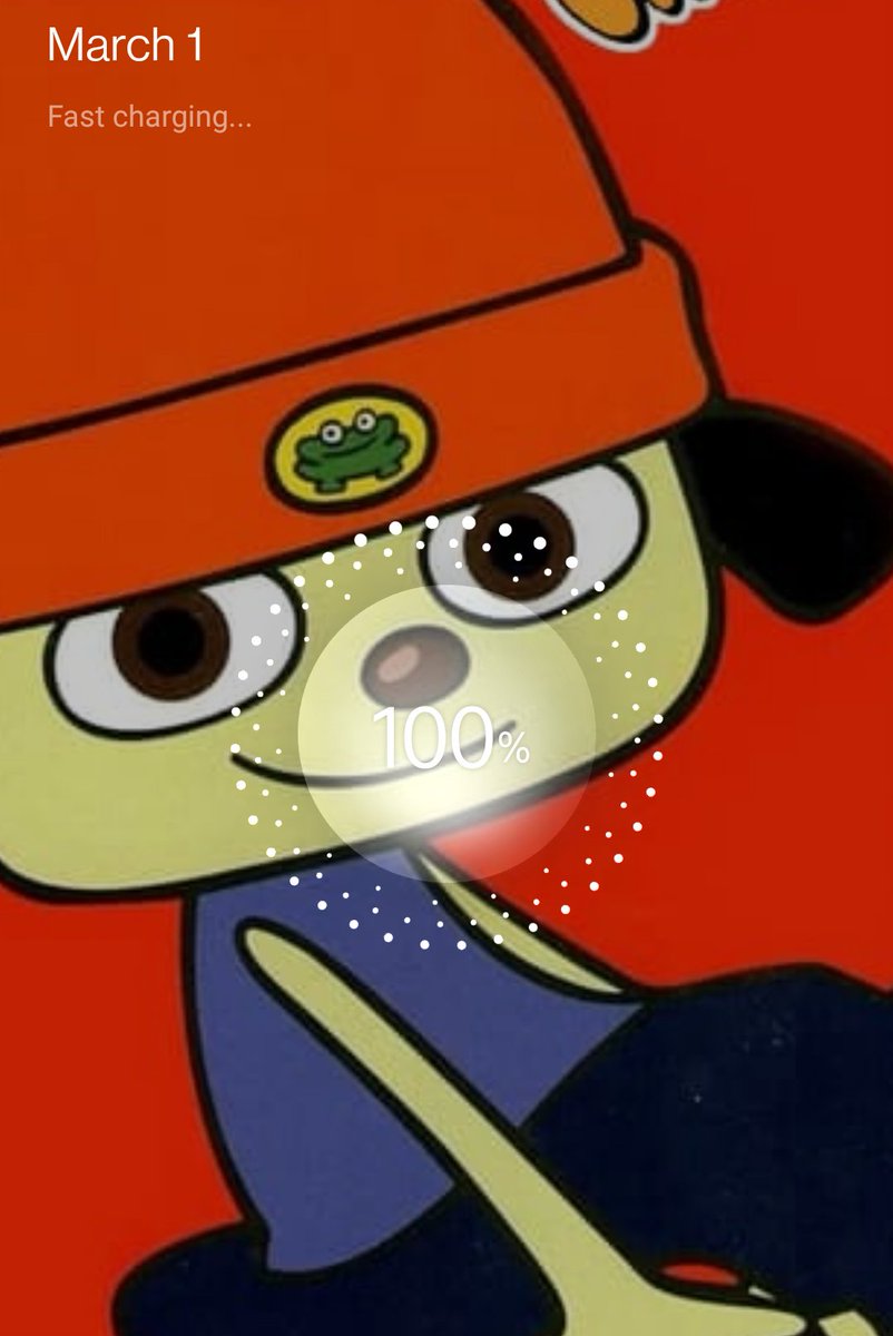 DoobusGoobus's tweet photo. 7 years of bad luck for anyone who passes this tweet without leaving their lock screen. 
I don't believe that's true. Just wanted to share the parappa in my phone. https://t.co/JAkSIOrvRZ