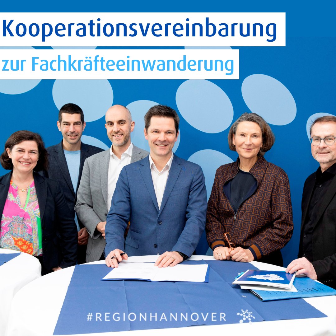 Der Fachkräftemangel stellt die Betriebe vor Herausforderungen. Daher haben sich die Region, die Landeshauptstadt @hannover, @ihk_hannover und @hwk_hannover zusammengetan, um eine strategische Partnerschaft zu vereinbaren. Mehr: hannover.de/Leben-in-der-R…