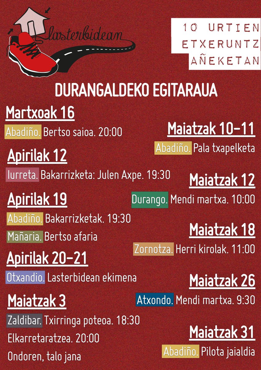 📅🗒️Durangaldean egitarau paregabea dugu datozen hilabeteetan! Ta zuek, pentsatu duzue nora joan?