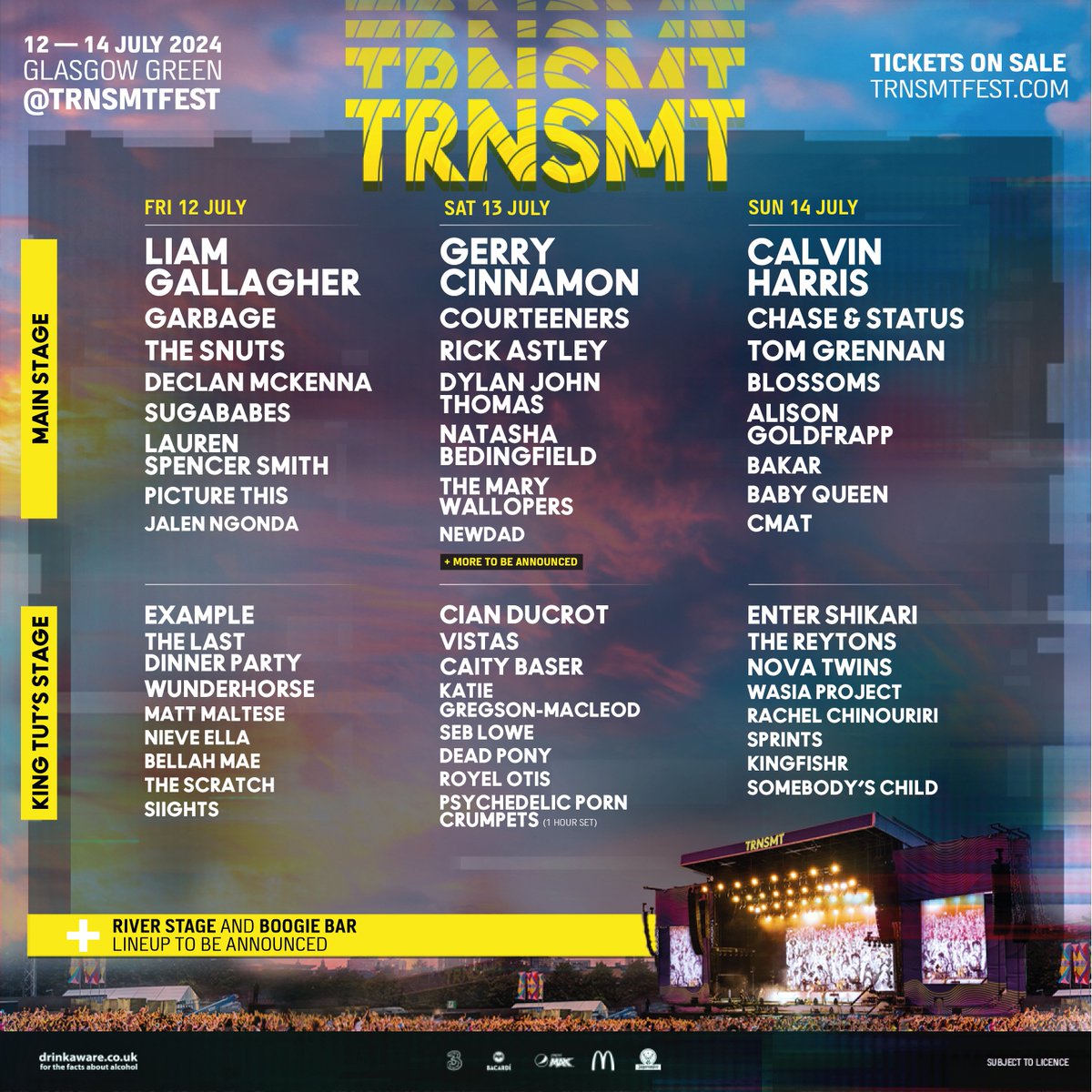 LATEST ADDITIONS! We are buzzing to announce that @alisongoldfrapp will take to the Main Stage on Sunday 14th July. Over on the Tut’s Stage, @porncrumpets will join the lineup on Saturday 13th July. Tickets ~ trnsmt.co/tickets