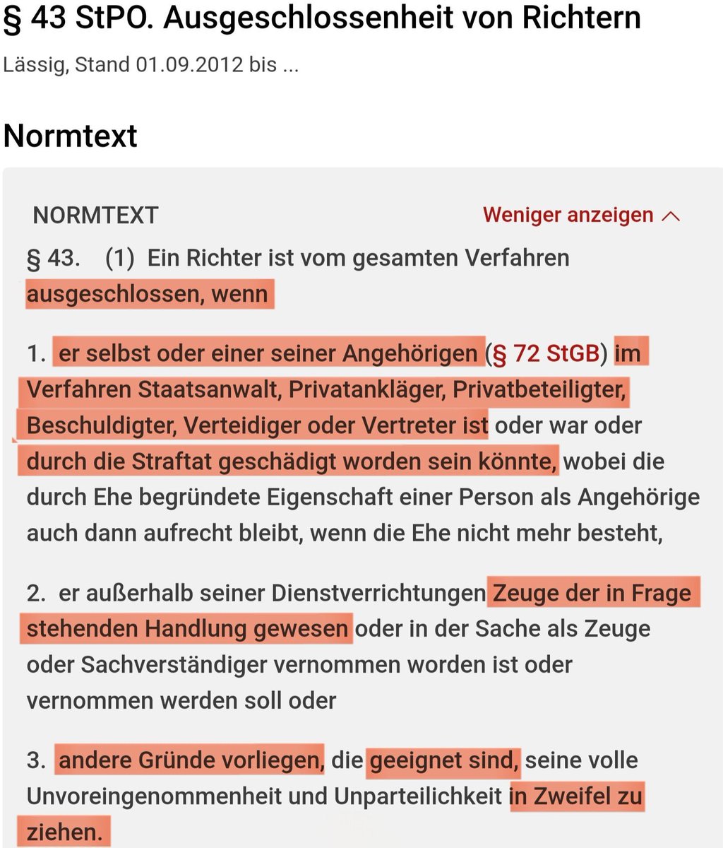 Das die übliche Medien (Kleinste Zeitung, Krone, Kurier, Exxpress) der ÖVP beim verunglimpfen der Justiz so sehr zur Seite steht, dass die Richtervereinigung eine Presseaussendung herausgegeben muss,ist eine riesige Schande!