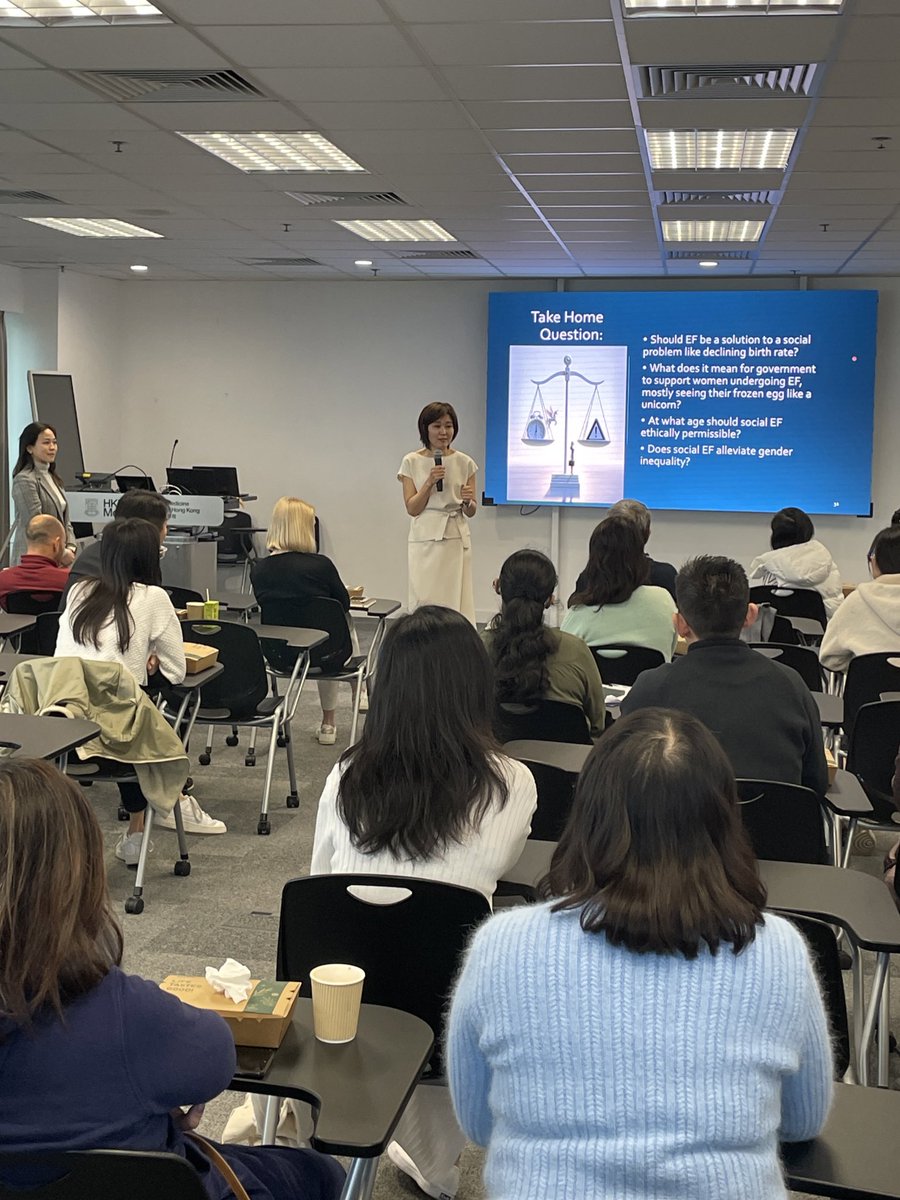 hku_mehu's tweet photo. We are very pleased to have Dr Shizuko Takahashi (@shizukotak) from the University of Tokyo visit #HKUMed to share the experience of social egg freezing in Japan. It was a truly informative and engaging talk.
#socialeggfreezing #reproductivefreedom #reproductivetechnologies https://t.co/QFFQRf4ipW