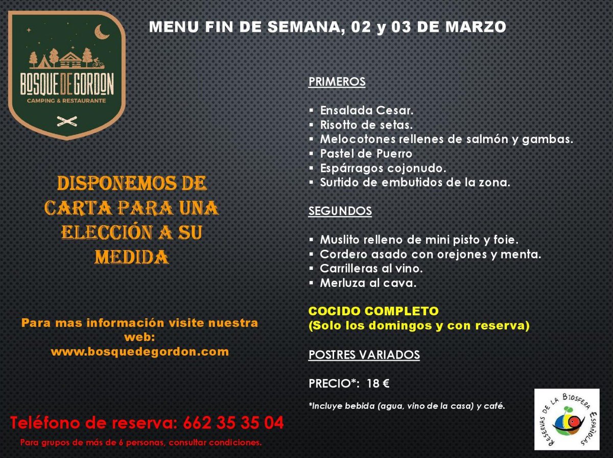 Apenas queda nieve. 
Aunque para unos bolazos aún tienes. 
Ven y disfruta de este  entorno natural y de nuestra magnífica oferta culinaria de este fin de semana. 
También tenemos cocido tradicional… no lo dudes. 
Te esperamos. 
#campingbosquedegordon