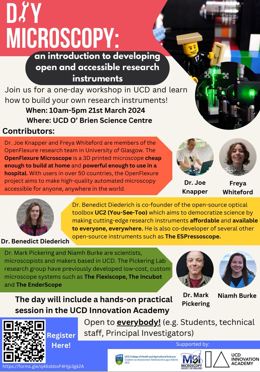 Ever wanted to have a go at building your own research instruments, but didn't know where to start? Or maybe you're just curious about what's possible? If so, we've got you covered! We're hosting a DIY microscopy workshop on March 21st. It's free and open to everyone! (1/5)