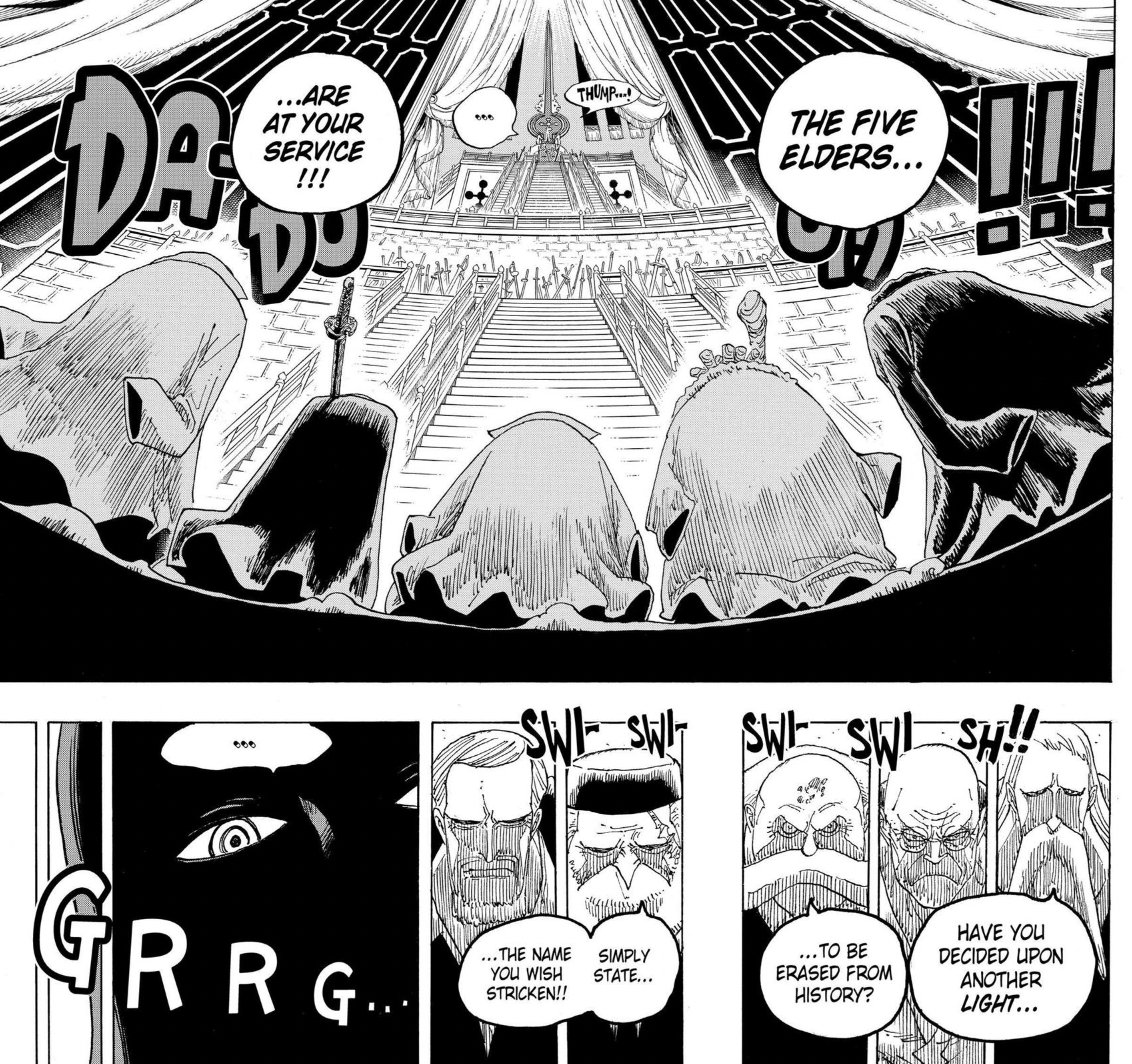 Nami and the Fish-man = Imu and the Demon Gorosei.

(IF Nami had embraced working with them, instead of plotting to save the people of Cocoyasi Village and choosing to be an all-around good person.)

#onepiece1109