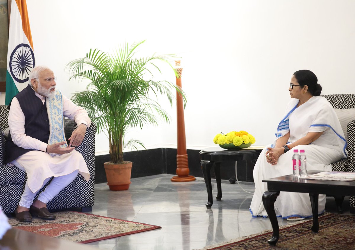 Chief Minister of West Bengal, @MamataOfficial Ji, met PM @narendramodi.