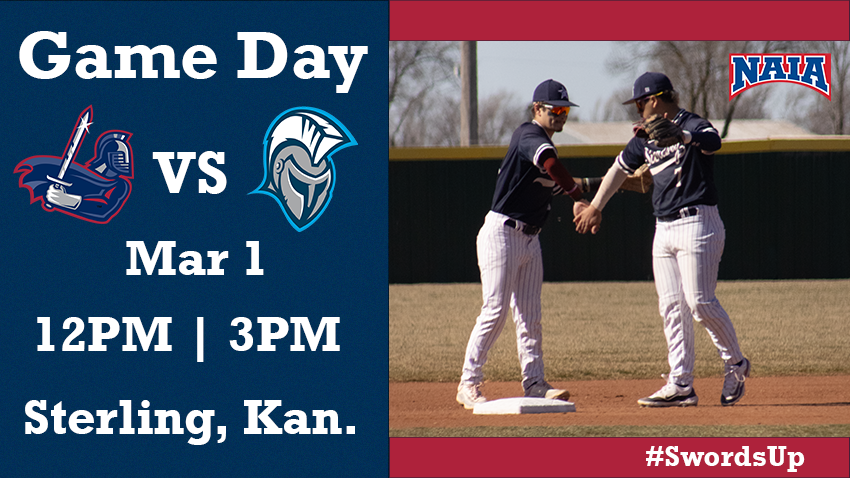 SterlingCSports's tweet photo. ‼️GAMEDAY‼️

@Warrior_Bsb plays 4-games vs Dakota State this weekend!! Games start early so don't miss out!!

⏰12/3 pm
📍Sterling, Kan.
📊Game 1- https://t.co/bewJD0Vtl0
Game 2- https://t.co/OlHdJtraAS
📺Game 1- https://t.co/SfPNCWQitO
Game 2- https://t.co/7AHuQSFQBC

#SwordsUp https://t.co/JbanuUimjY