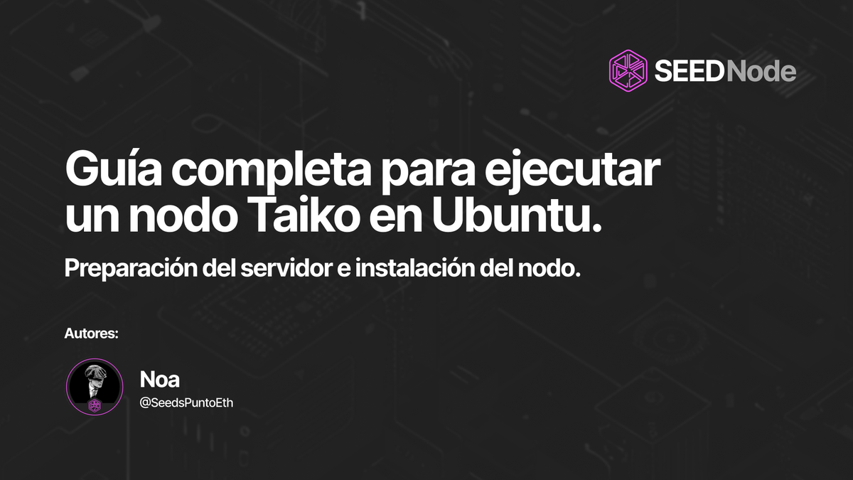 SEEDLatam's tweet photo. #SEEDNode - Guía completa para ejecutar un nodo @taikoxyz en @ubuntu
Esta guía que nos comparte @SeedsPuntoEth incluye:
• Inicio del nodo ✅
• Preparación del servidor ✅
• Instalación del nodo Taiko ✅
https://t.co/wVTbgBOOyN https://t.co/X6nl01khb5