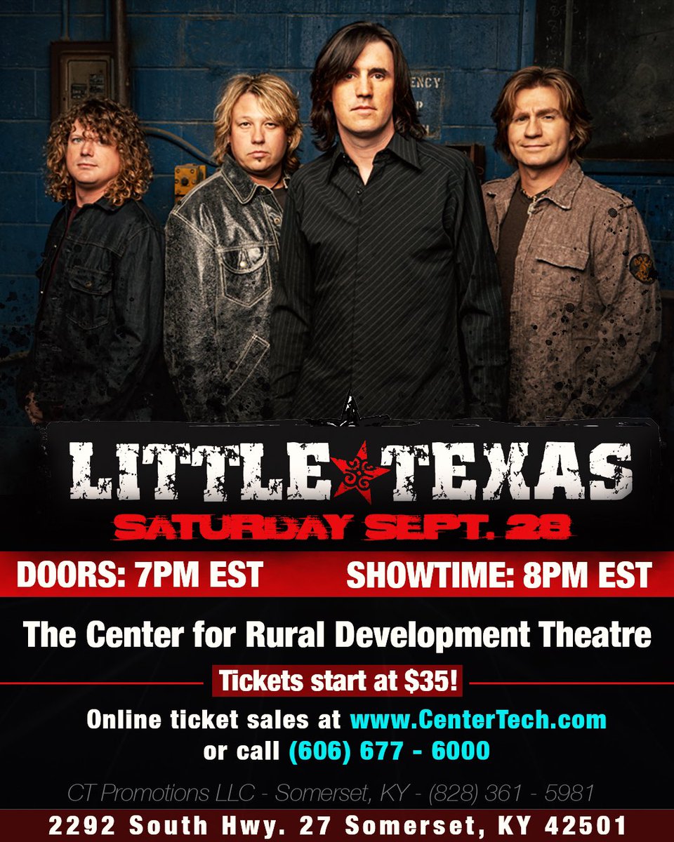 Today is the day! 10:00 am EST! Tickets go on sale for @littletexasband for 9/28/24. Link to purchase tickets: etix.com/ticket/p/72015… All great seats. Tickets range from $35-$55 plus fees & taxes.