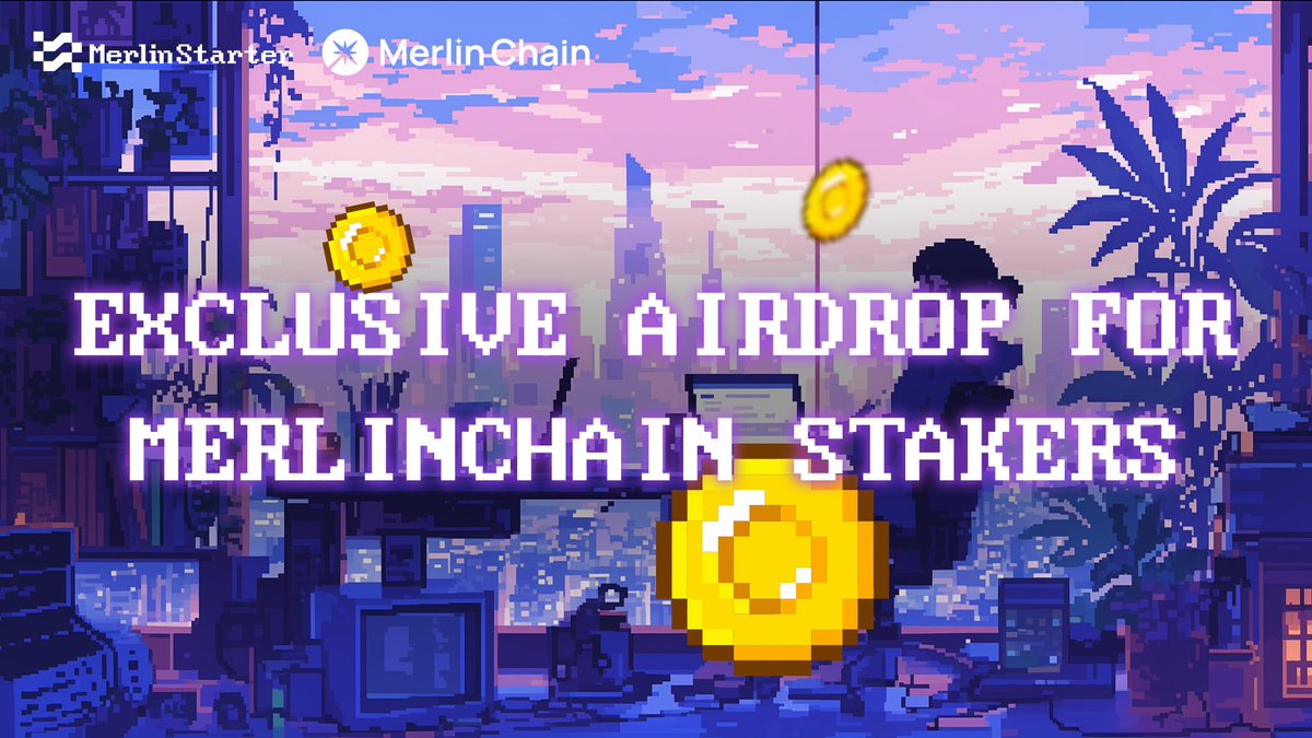 🟪 MerlinStarter's #Airdrop Platform is officially up and running! 

🎁 Stake on <a href="/MerlinLayer2/">Merlin Chain</a> or interact with our tweets to earn $STAR points. Redeem them for exclusive #MerlinStarter tokens. Get in on the action now!

🧙‍♂️ Learn more: medium.com/@MerlinStarter…

#BTClayer2