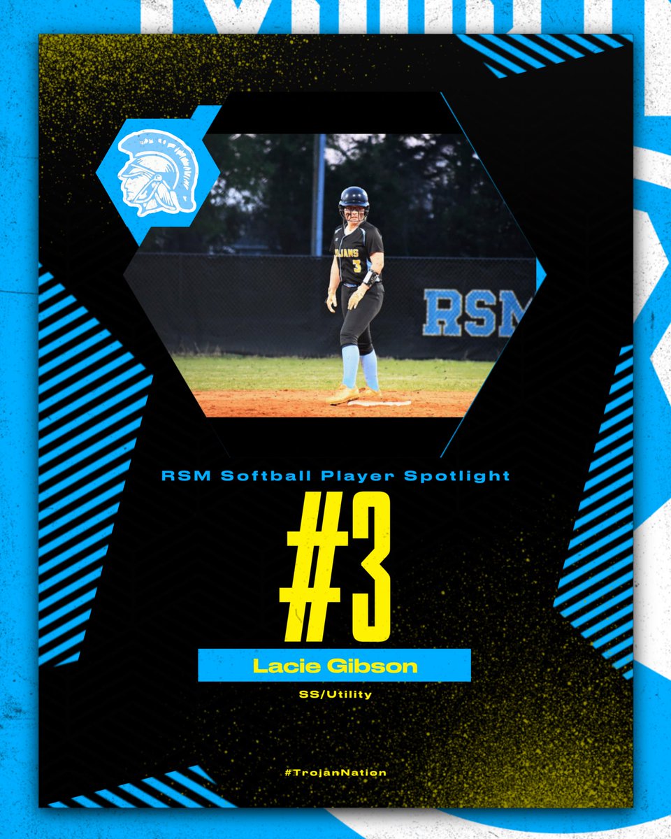 3 DAYS UNTIL OPENING DAY! #3 is Senior  Shortstop Lacie Gibson. Come join us and cheer on Lacie Monday March 4th for our season opener vs Horse Creek! <a href="/jtmbrooks24/">Joey Middlebrooks</a> @kmiddlebrooks35 <a href="/ItsKyleDawson/">Kyle Dawson</a>  <a href="/RSM_Athletics/">RS-M High Trojans</a> <a href="/rsmhs_trojans/">Ridge Spring-Monetta Middle/High School</a> <a href="/GibsonLacie3/">Lacie Gibson</a>