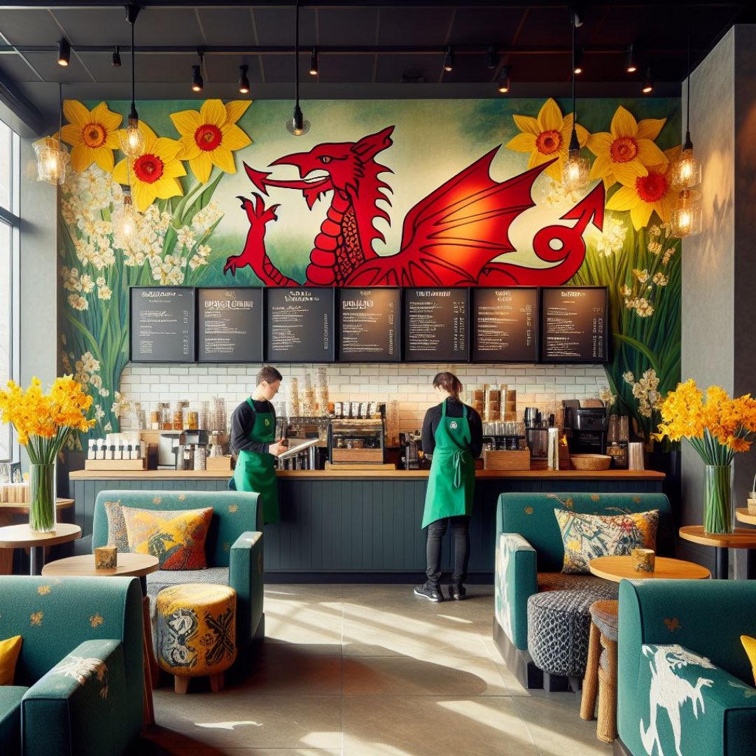 With a little thanks to AI, these brands are embracing a Cymraeg makeover for #DyddGwylDewi! 🤩

Do you think flagship locations across Wales should adopt their new looks? (we do!) 😆🏴󠁧󠁢󠁷󠁬󠁳󠁿