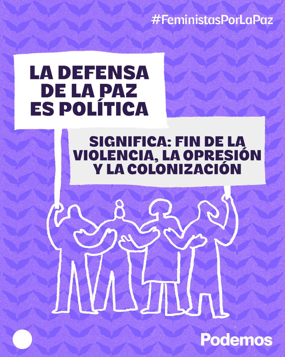 Ante la barbarie, la guerra y el genocidio en Podemos tenemos claro la defensa de la paz, la justicia y la dignidad de los pueblos. 

#FeministasPorLaPaz