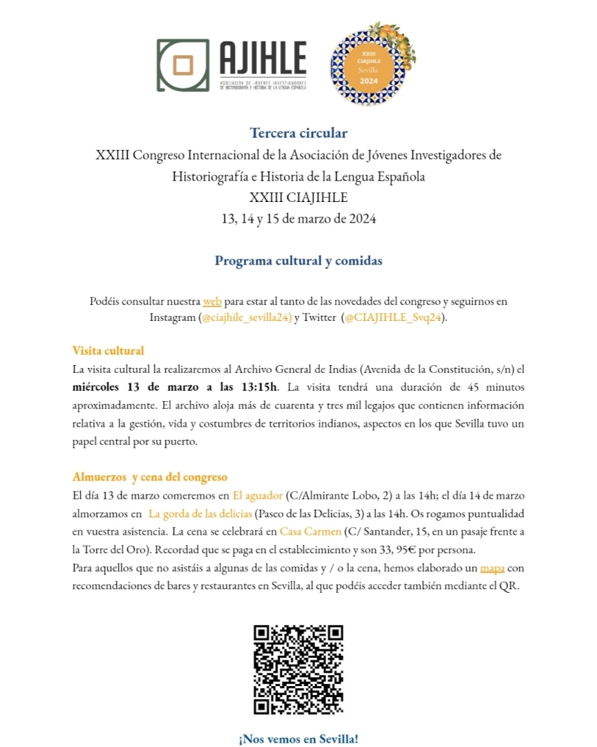 Tercera circular disponible 😊😊😊
¡Nos vemos en Sevilla!