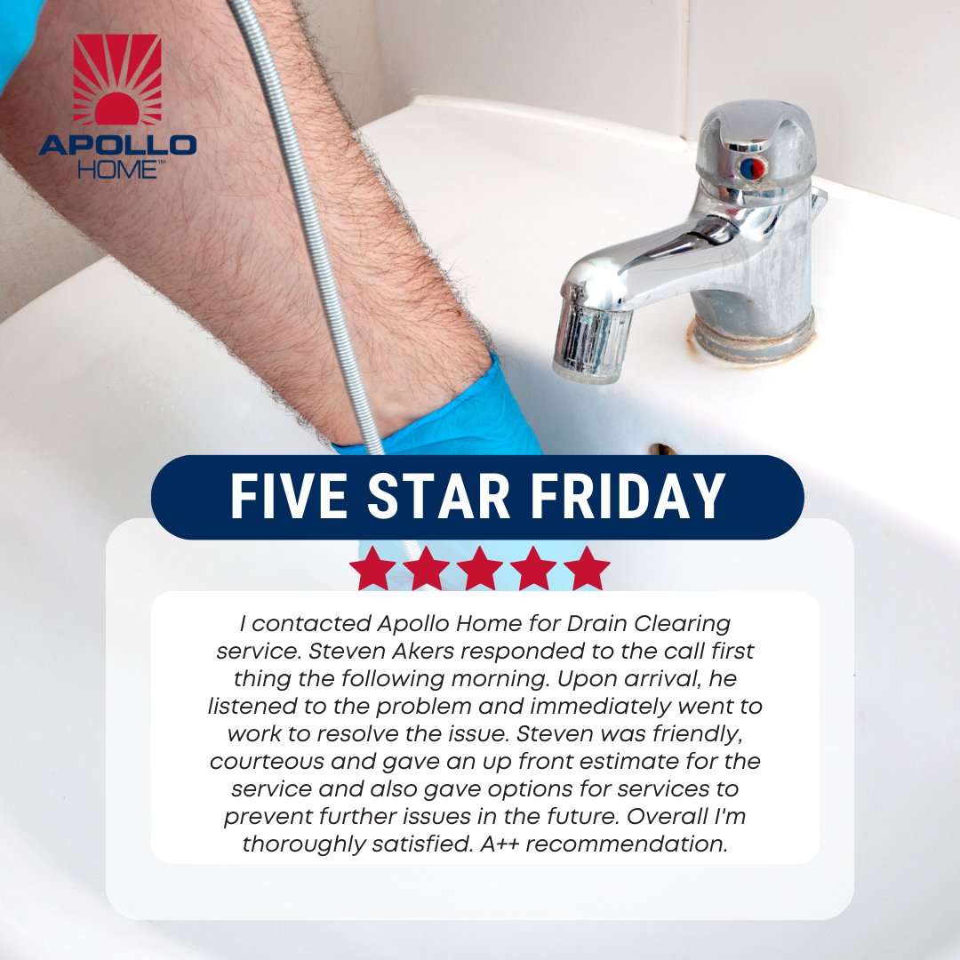 Apollo_HVAC's tweet photo. It's ⭐️⭐️⭐️⭐️⭐️ Friday!
At Apollo Home, we strive to provide exceptional service and quality workmanship to all of our customers. We appreciate your business! https://t.co/xwVHhlRN6v