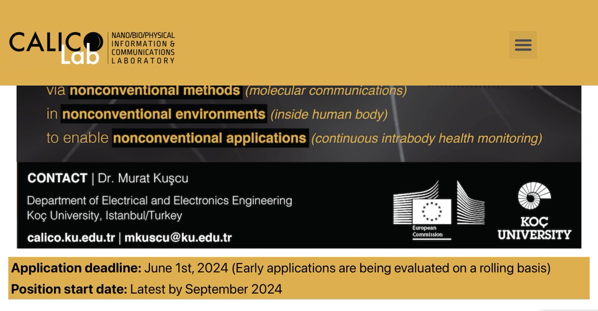 CorinneNokel's tweet image. Human Bio Cyber Interfaces
#BodyToMachineInterface
#MedicalBiodigitalConvergence
#NanoCyberInterface
#GrapheneBiosensorBasedMolecularCommunicationReceivers
Engineered bacteria
#Nanobiosensors
#NanoDevices
#EuropeanCommission
#InternetofBNT
calico.ku.edu.tr/openpositions/