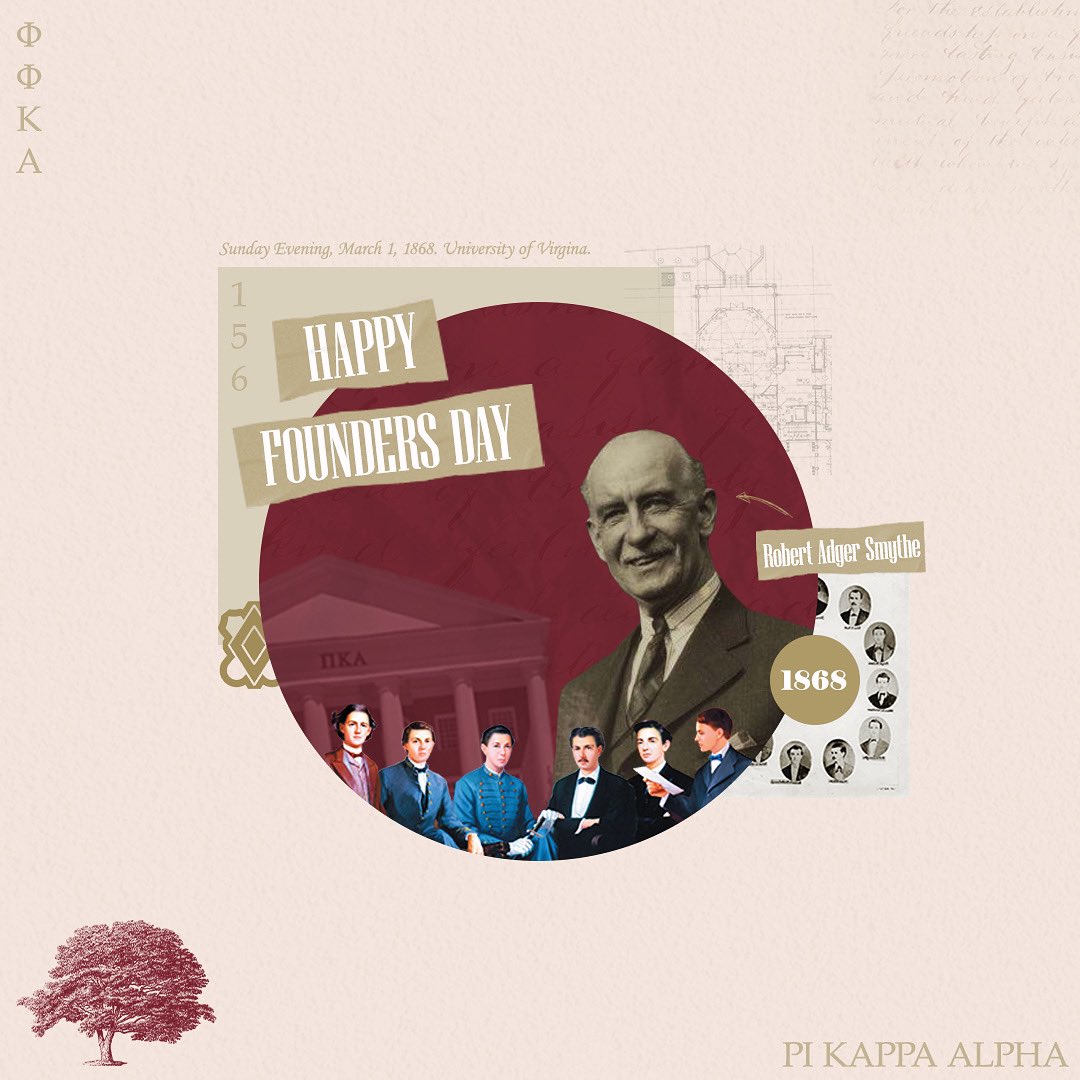 Pi Kappa Alpha (@pikappaalpha) on Twitter photo Sunday evening, March 1, 1868.
156 years of leadership, innovation and success. Here’s to another 156 years of the flame of Pi Kappa Alpha being felt throughout the world!
Happy Founders Day, brothers.
ΦΦ Sunday evening, March 1, 1868.
156 years of leadership, innovation and success. Here’s to another 156 years of the flame of Pi Kappa Alpha being felt throughout the world!
Happy Founders Day, brothers.
ΦΦ