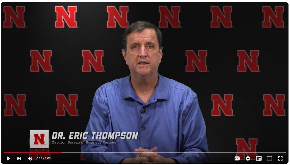 “Nebraska businesses reported plans to increase both sales and employment over the next six months.” Dr. Eric Thompson reviews the latest LEI-N in a short podcast. Tune in: youtu.be/BDRLHVDjejg?si… #UNL #NUBiz #NebraskaBBR