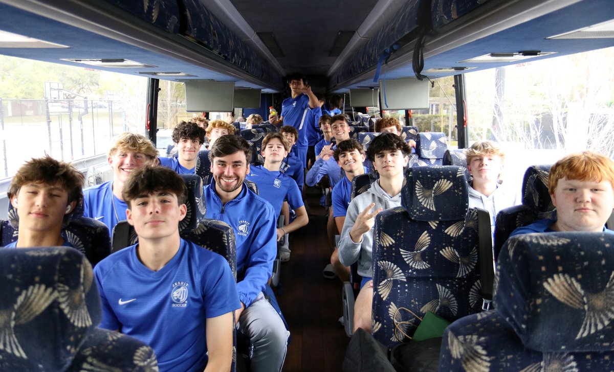 JesuitTampaFL's tweet photo. The Tigers hit the road Thursday afternoon for DeLand.

*Tonight* No. 2 Jesuit (21-1-4) plays No. 1 Arnold (21-1-1) for the 5A State Championship!

Follow @jhstigersoccer for updates as the Tigers pursue their 8th soccer State title!

Livestream:  https://t.co/1TRX1WOYGP

#AMDG https://t.co/ARj8lpeWk3