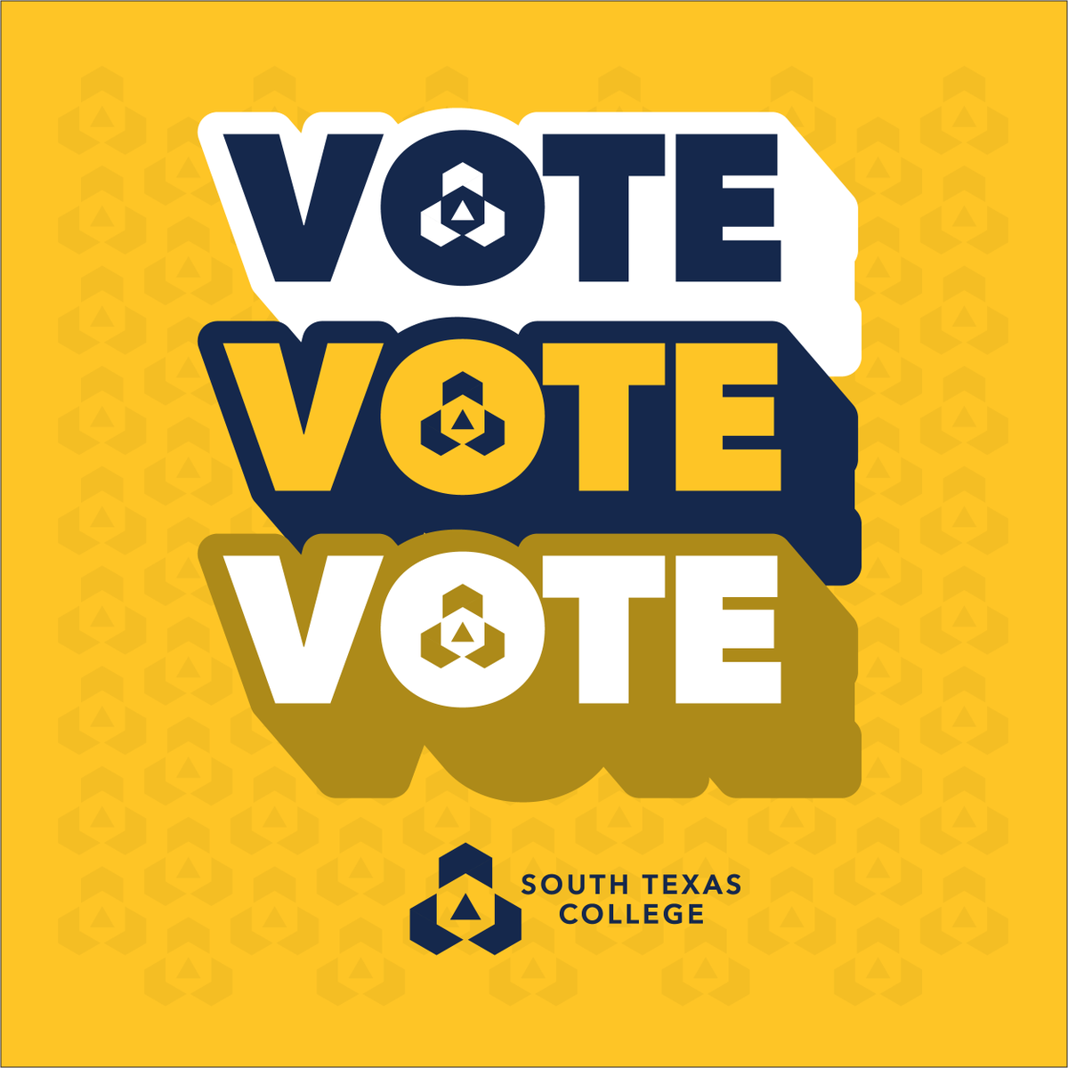 Today is the last day of early voting.

You can still cast your ballot until 7 p.m. at either our Pecan (Student Union) or Nursing & Allied Health (Building B) campuses.

Make your voice count, Jags!

#earlyvoting #STCvotes #JagsVote #STCpride