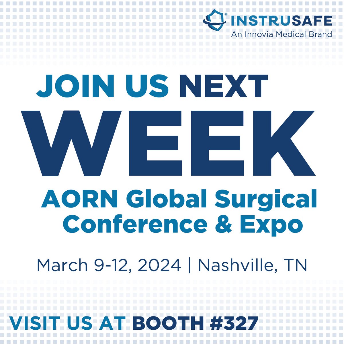 Innovia Medical (@innoviamedical) on Twitter photo Be sure to visit <a href="/InstruSafe/">InstruSafe®</a>® at Booth #327 at the AORN Global Surgical Conference & Expo 2024 next week! To schedule a meeting with us, please visit okt.to/CrSkau.
#AORNNashville #AORN2024 #sterileprocessing #InstruSafe #InnoviaMedical Be sure to visit <a href="/InstruSafe/">InstruSafe®</a>® at Booth #327 at the AORN Global Surgical Conference & Expo 2024 next week! To schedule a meeting with us, please visit okt.to/CrSkau.
#AORNNashville #AORN2024 #sterileprocessing #InstruSafe #InnoviaMedical