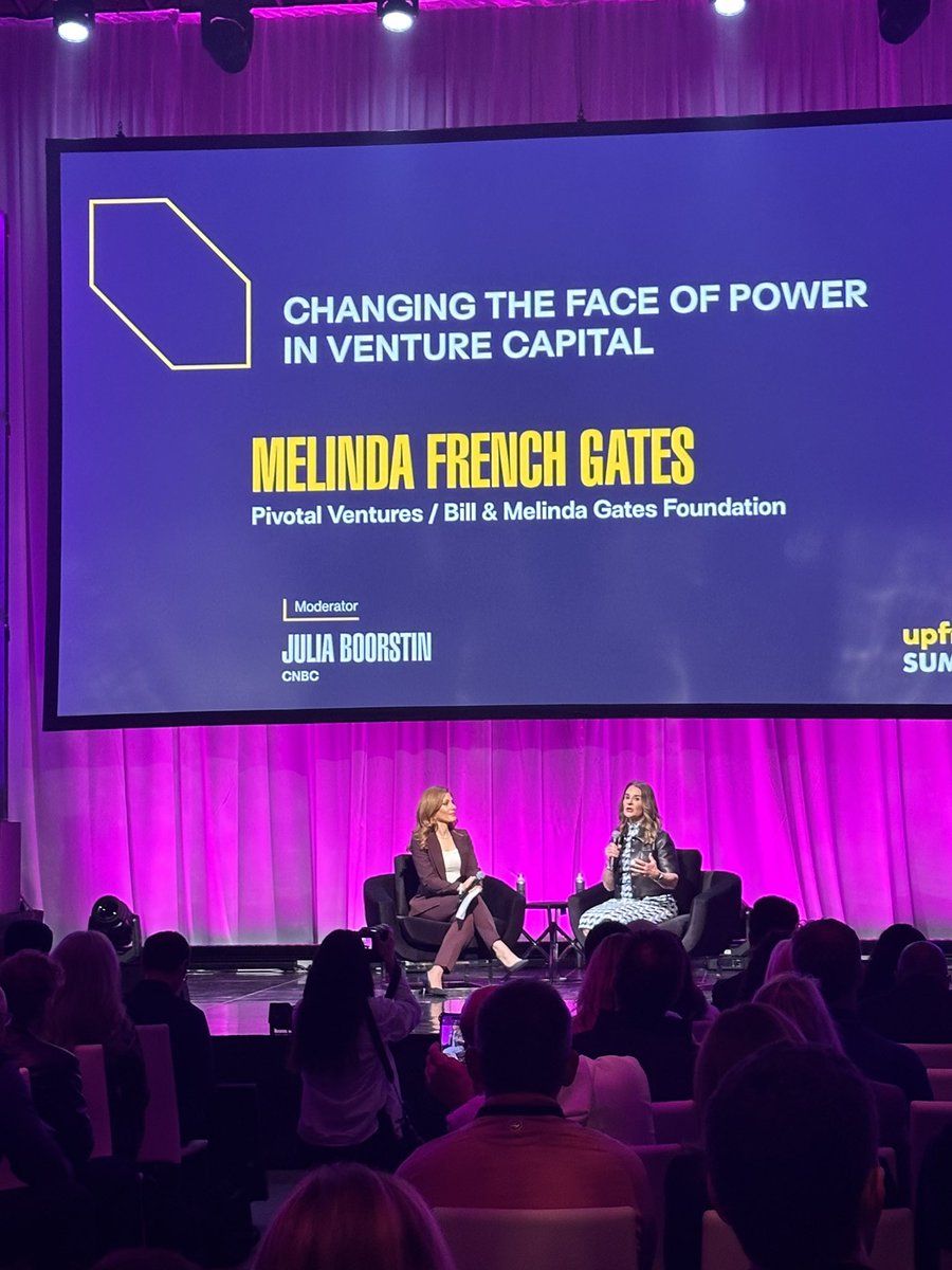 “I see venture capital as the engine for social progress in the United States” - @melindagates @upfrontvc #upfrontsummit