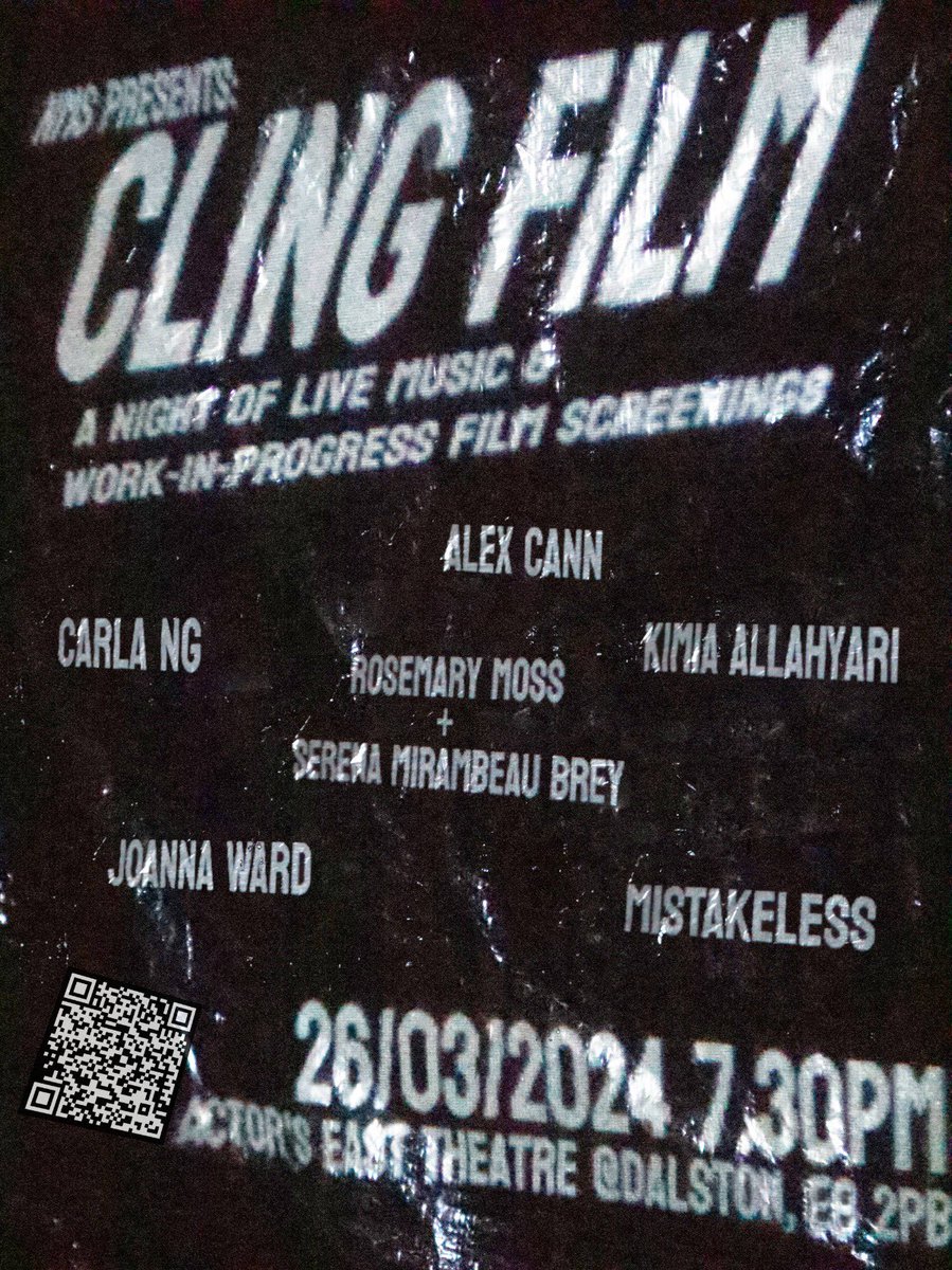 GuildhallNewMus's tweet photo. NMS PROUDLY PRESENTS ----

CLING FILM 📹 🪣 👂🏻
A night of live music and work-in-progress film screenings. 26th March 7.30pm @actorseast Theatre @ Dalston (E8 2PB)

Get ur tix here (limited pay-what-you-can tix): 
https://t.co/8nxY00tRXP https://t.co/8IIefG8GBP
