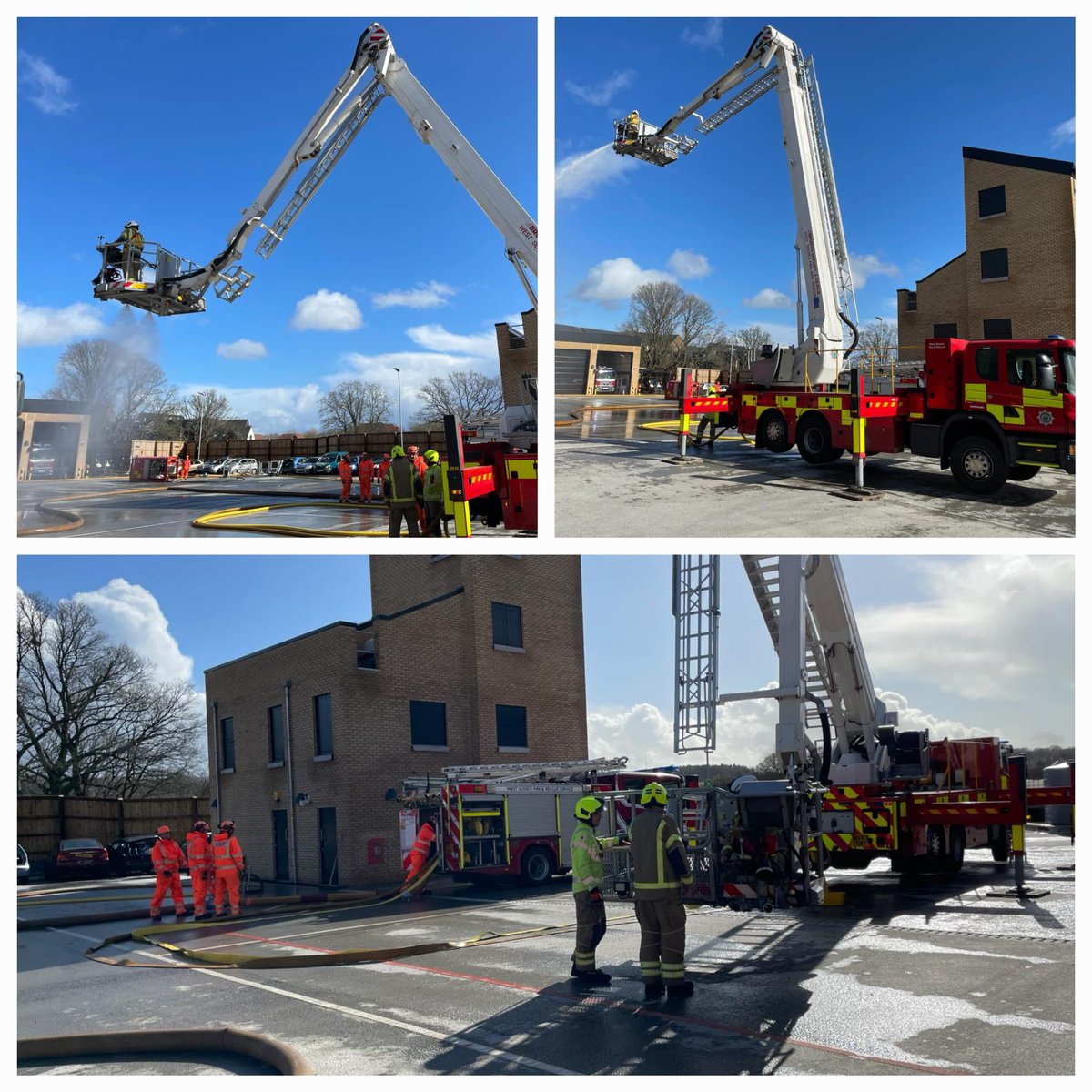 Thank you to <a href="/BognorFire/">Bognor Fire Station</a> for the training exercise today. We used a High Volume Pump (HVP) to supply water to our Ariel Ladder Platform (ALP). These appliances are used for <a href="/WestSussexFire/">West Sussex Fire & Rescue Service</a> and nationally. 
#firefighter #jointworking