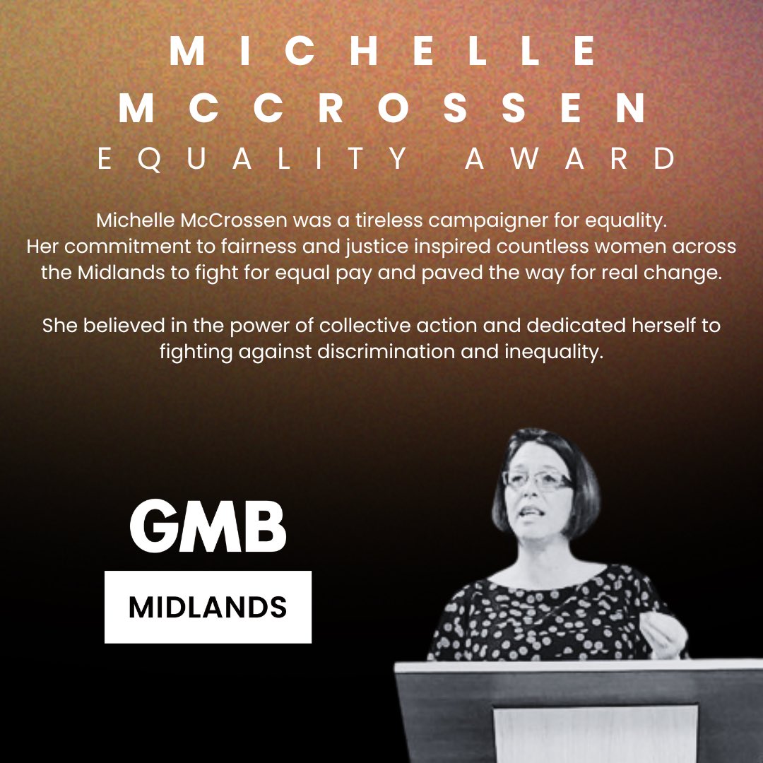 Today we remember our friend & colleague Michelle McCrossen. She was a fighter for our people and a voice for working women in Birmingham & beyond. We’re delighted to announce our Equalities Forum are launching the Michelle McCrossen Equality Award in her name. 🧵 1/2