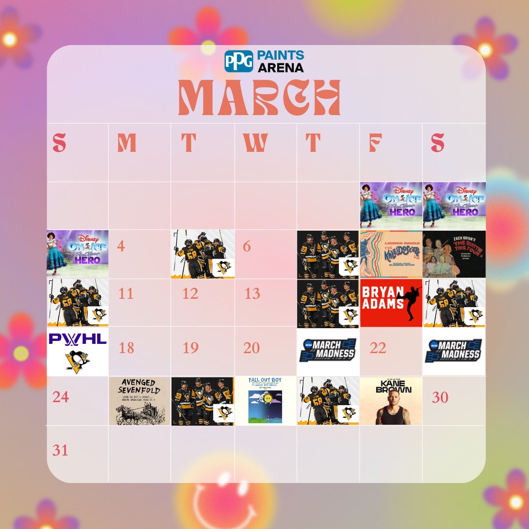 We are ready for a groovy March on 5th ave! An action packed month featuring some amazing shows, 6 Pens games and the 1st and 2nd rounds of March Madness!