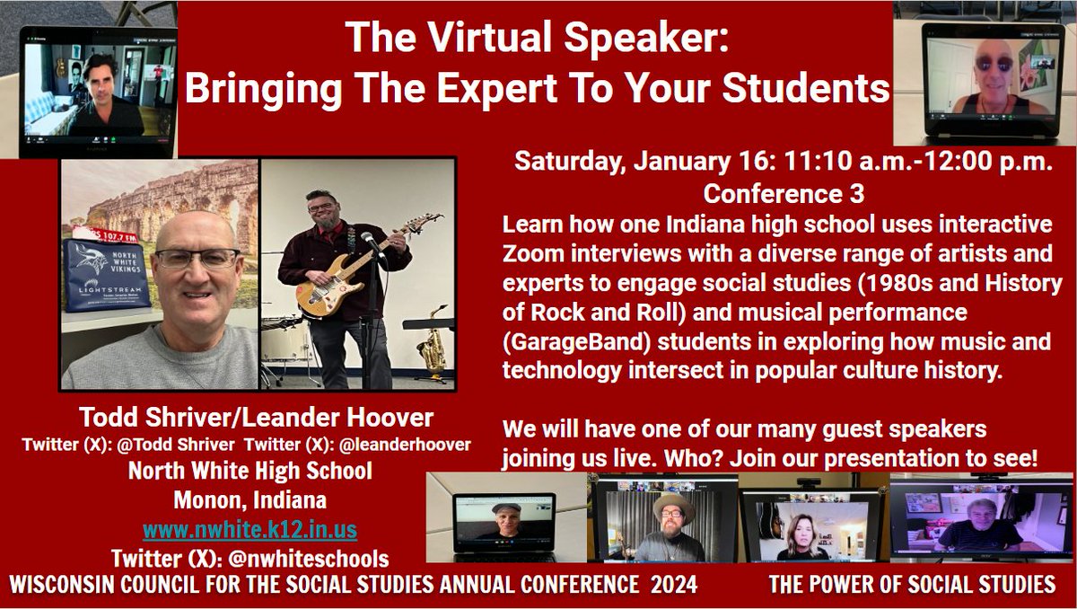 Two weeks away from presenting at #WCSS24! Looking forward to making the trip to Madison! Join @LeanderHoover & I for our presentation! One of our guests will be joining us live to talk about our program and the importance of authentic learning! @WCSS1
