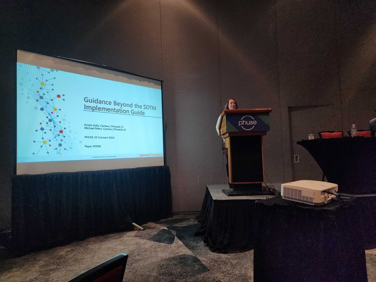 FormedixInc's tweet image. Our team had a fab time connecting with contacts and sharing knowledge at PHUSE US in Bethesda this week 🙌

Here&apos;s our Pinnacle21 colleague Kristin Kelly presenting on Guidance Beyond the SDTM Implementation Guide, and some lesser-known guidance for #SDTM dataset creation.