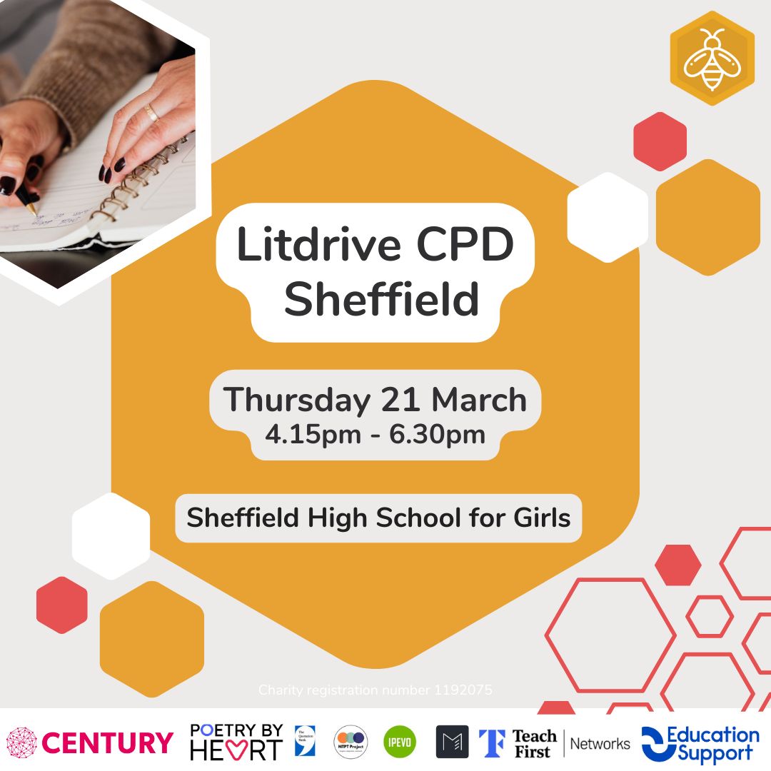 LitdriveUK's tweet photo. 🗓️ Litdrive Regional CPD: Sheffield 🗓️

Join us on Thursday 21 March at Sheffield High School for Girls for sessions covering various topics from Macbeth, A Christmas Carol to poetry and beyond. 🐝

Get your tickets here: https://t.co/4eIJ3Q4V5x

#LitdriveCPD #TeamEnglish https://t.co/uAcnYaYwL0