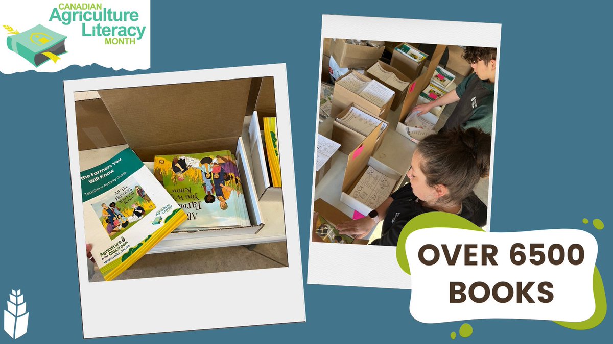 📚 We've packed up over 6,500 copies of All The Farmers You Will Know for Saskatchewan students!

🌾 It's Canadian Agriculture Literacy Month, and we’re thrilled to connect #SaskAg volunteers to classrooms of students curious about where their food comes from!

#CALM24