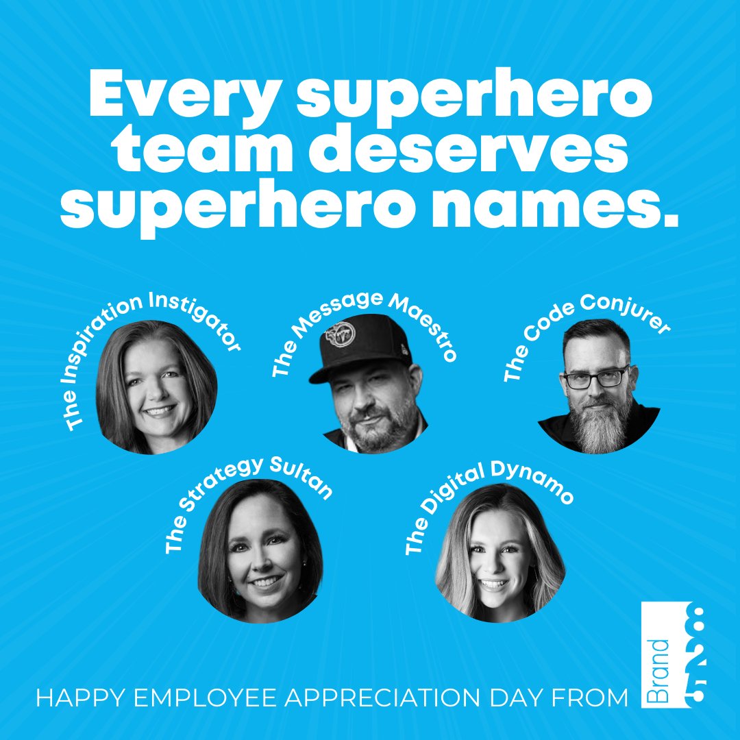 brand825's tweet photo. Behind every campaign we launch, website we develop, social media we post, email we write and graphic we design is our brilliant leading team of #marketing superheroes. Happy Employee Appreciation Day from B825. 💙 https://t.co/oZmnIjqS7o