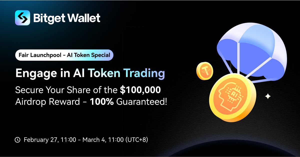 🚀 Yo, AI coin traders, don't sleep on @BitgetWallet's 4th Fair #Launchpool! 🍬 Complete a trade,and bam! You're pocketing a cool $20-$50, guaranteed. ⏬Download #BitgetWallet: bitgetwallet.onelink.me/6Vx1/ku3105ys 📍Event Details: bitget.com/web3/blog/arti…