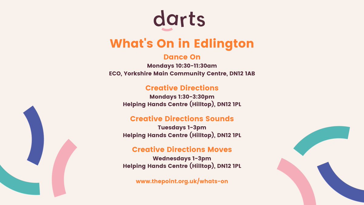 we_aredarts's tweet photo. Unlock your inner artist at #CreativeDirections in #Edlington No art experience? No problem! Join us for FREE, fun, inclusive sessions where all abilities are celebrated. @EHilltopCentre2 every Monday from 1:30-3:30pm. Find out more: https://t.co/cY4GgBFcRN #LetsCreate https://t.co/JySLB3QLbo