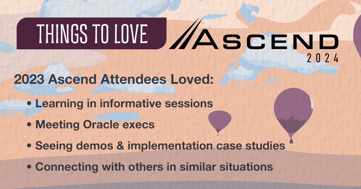 OATUG1's tweet photo. Ascend attendees love learning, connecting & sharing with the #Oracle community! Check out the program highlights for #Ascend2024, June 17-20 in Las Vegas: https://t.co/v0iitk0ywp #OracleEBS #CloudERP #Database #CloudHCM https://t.co/DPYyUgyMZU
